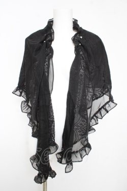 画像1: axes femme / シフォン×レース重ねショール  クロ Y-26-02-15-157-AX-TO-SZ-ZY