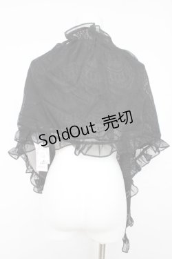画像2: axes femme / シフォン×レース重ねショール  クロ Y-26-02-15-157-AX-TO-SZ-ZY