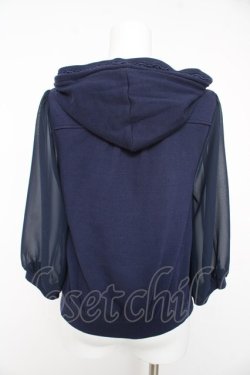 画像2: axes femme / シースルー袖パーカー M 紺 Y-26-02-15-159-AX-TO-SZ-ZY