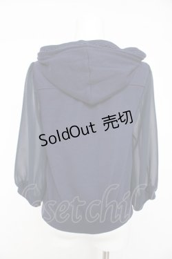 画像2: axes femme / シースルー袖パーカー M 紺 Y-26-02-15-159-AX-TO-SZ-ZS