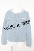 axes femme / ノーカラーデニムジャケット M ウォッシュ Y-26-02-15-162-AX-JA-SZ-ZS