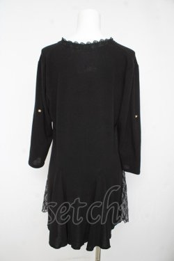 画像2: axes femme / レース切替ロングカーディガン M 黒 Y-26-02-15-163-AX-TO-SZ-ZY