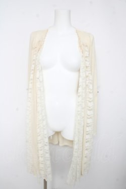 画像1: axes femme / レース切替トッパーカーデ M 生成り Y-26-02-15-164-AX-TO-SZ-ZY