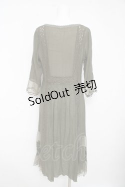 画像2: axes femme / ドットチュール切り替えロングカーディガン M カーキ Y-26-02-15-165-AX-TO-SZ-ZI