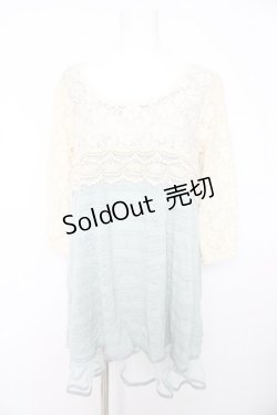 画像1: axes femme / 袖透けAラインチュニック M グリーン Y-26-02-15-168-AX-OP-SZ-ZY