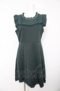 axes femme / パール付カットJQワンピース M グリーン Y-26-02-15-169-AX-OP-SZ-ZY