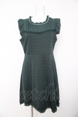 画像1: axes femme / パール付カットJQワンピース M グリーン Y-26-02-15-169-AX-OP-SZ-ZY