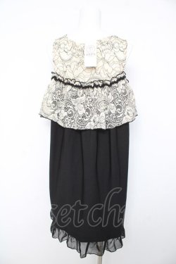 画像2: axes femme POETIQUE / 肩開きレース使いカットチュニ M 黒 Y-26-02-15-171-AX-OP-SZ-ZY