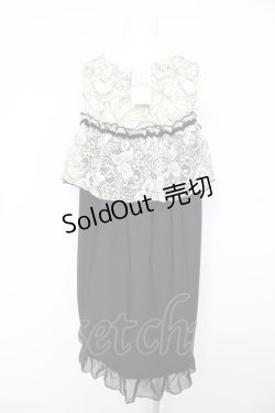 画像2: axes femme POETIQUE / 肩開きレース使いカットチュニ M 黒 Y-26-02-15-171-AX-OP-SZ-ZS