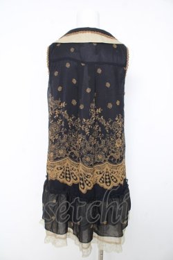 画像2: axes femme / レース柄ボウタイチュニ M 紺 Y-26-02-15-174-AX-OP-SZ-ZY