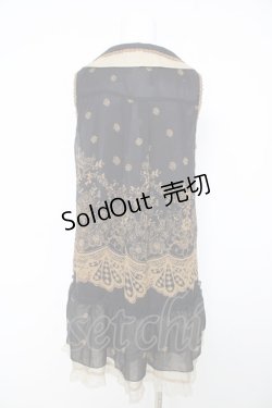 画像2: axes femme / レース柄ボウタイチュニ M 紺 Y-26-02-15-174-AX-OP-SZ-ZY