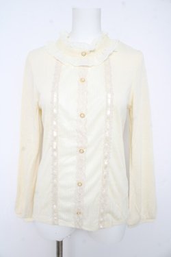 画像1: axes femme / プチスタンド襟ブラウス風プルオーバー M 生成り Y-26-02-15-018-AX-TO-IG-ZY