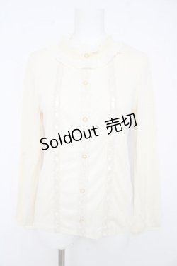 画像1: axes femme / プチスタンド襟ブラウス風プルオーバー M 生成り Y-26-02-15-018-AX-TO-IG-ZI