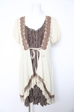 画像1: axes femme / レジメン重ね着風チュニ M 生成り Y-26-02-15-178-AX-OP-SZ-ZY