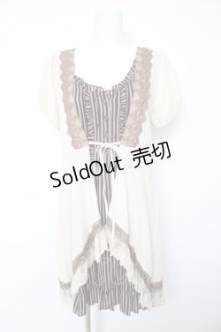 画像1: axes femme / レジメン重ね着風チュニ M 生成り Y-26-02-15-178-AX-OP-SZ-ZY