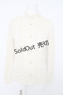 画像1: axes femme / リボンブローチ付きブラウス風プルオーバー【リボンブローチ欠品】 M 生成り Y-26-02-15-020-AX-TO-IG-ZY