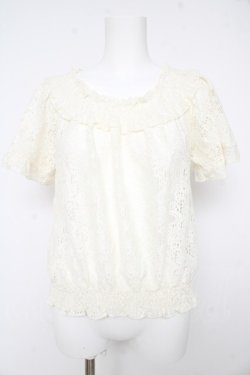 画像1: axes femme / レースシャーリングプルオーバー M オフシロ Y-26-02-15-023-AX-TO-IG-ZY