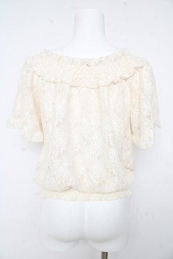 画像2: axes femme / 総レースクロプトトップス M アイボリー Y-26-02-15-024-AX-TO-IG-ZY