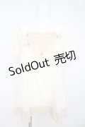 axes femme / フラワーレースTシャツ M オフシロ Y-26-02-15-025-AX-TO-IG-ZY