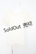 axes femme / 裾ドットチュールTシャツ M 生成り Y-26-02-15-026-AX-TO-IG-ZY