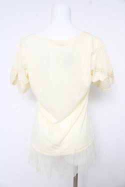 画像2: axes femme / 裾ドットチュールTシャツ M 生成り Y-26-02-15-026-AX-TO-IG-ZY