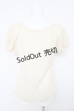 画像2: axes femme / フロント編み上げレース半袖トップス Ｍ 生成り Y-26-02-15-027-AX-TO-IG-ZY