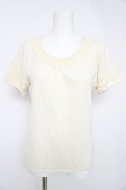 画像1: axes femme / ローズレースTシャツ M 生成り Y-26-02-15-028-AX-TO-IG-ZY