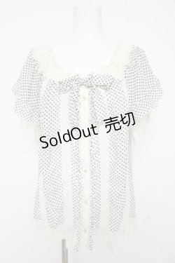 画像1: axes femme / ドットシフォンブラウス M シロ×クロ Y-26-02-15-029-AX-BL-IG-ZY