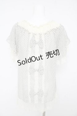 画像2: axes femme / ドットシフォンブラウス M シロ×クロ Y-26-02-15-029-AX-BL-IG-ZY