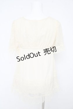 画像2: axes femme / ドットチュールレーススリーブトップス M 生成り Y-26-02-15-030-AX-TO-IG-ZY