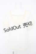 axes femme / チュールフリルＴシャツ M アイボリー Y-26-02-15-031-AX-TO-IG-ZY