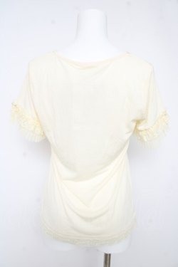 画像2: axes femme / チュールフリルＴシャツ M アイボリー Y-26-02-15-031-AX-TO-IG-ZY