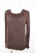 axes femme / 胸元ラメレース使いインナープルオーバー L ブラウン Y-26-02-15-034-AX-TO-IG-ZY
