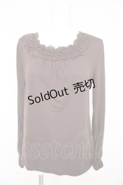 画像1: axes femme / 胸元ラメレース使いインナープルオーバー L ブラウン Y-26-02-15-034-AX-TO-IG-ZY