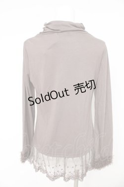 画像2: axes femme / ファーカフスハイネックカットソー M ブラウン Y-26-02-15-035-AX-TO-IG-ZY