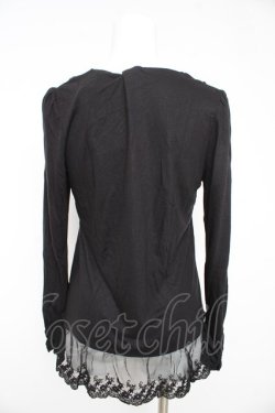 画像2: axes femme / 裾レースカットソー M クロ Y-26-02-15-038-AX-TO-IG-ZY