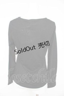 画像2: axes femme / サテンベロアリボンカットソー M クロ Y-26-02-15-040-AX-TO-IG-ZY