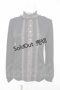 画像1: axes femme / プチスタンドブラウス風インナー M クロ Y-26-02-15-042-AX-TO-IG-ZY