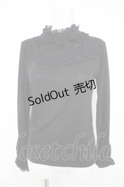 画像1: axes femme / 薔薇コサージュ付きタートル M クロ Y-26-02-15-046-AX-TO-IG-ZY