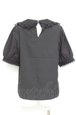 画像2: majoretty / MRラッフルビジューブラウス L 黒 Y-26-02-17-030-LO-BL-SZ-ZY