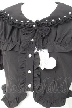 画像3: Ank Rouge / コルセットセーラーリボンブラウス M 黒 Y-26-02-17-036-CA-BL-SZ-ZY
