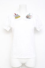 画像1: Nile Perch / TOM and JERRY ワッペンカットソー  白 Y-26-02-17-040-LO-TO-SZ-ZS (1)