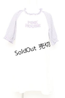 画像1: PINK HOUSE / ロゴパッチカットソーチュニック F パープル Y-26-02-17-041-LO-TO-SZ-ZY