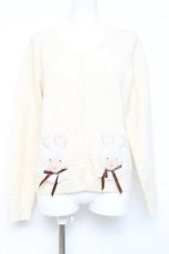 画像1: PINK HOUSE / クッキーラビッツモチーフニットカーディガン F 生成り Y-26-02-17-042-LO-TO-SZ-ZY (1)