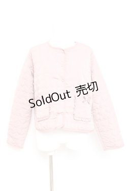 画像1: m petit by misako / マイメロタフタハートキルトジャケット L 濃桃 Y-26-02-17-046-LO-BL-SZ-ZY