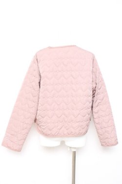 画像2: m petit by misako / マイメロタフタハートキルトジャケット L 濃桃 Y-26-02-17-046-LO-BL-SZ-ZY