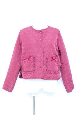 画像1: m petit by misako / キティタフタハートキルトジャケット L 濃赤 Y-26-02-17-047-LO-JA-SZ-ZY