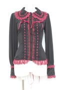Vallee lys / Dreams Ladder Lace Long Sleeved Blouse  ブラック×ワイン Y-26-02-17-052-GO-BL-SZ-ZY