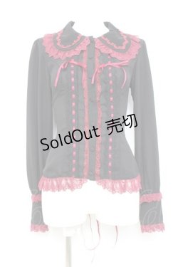 画像1: Vallee lys / Dreams Ladder Lace Long Sleeved Blouse  ブラック×ワイン Y-26-02-17-052-GO-BL-SZ-ZY