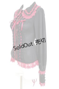 画像2: Vallee lys / Dreams Ladder Lace Long Sleeved Blouse  ブラック×ワイン Y-26-02-17-052-GO-BL-SZ-ZY